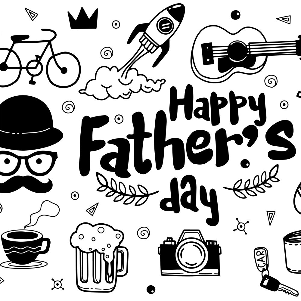 Happy Father's Day Hand Drawings Backdrop RR5-28