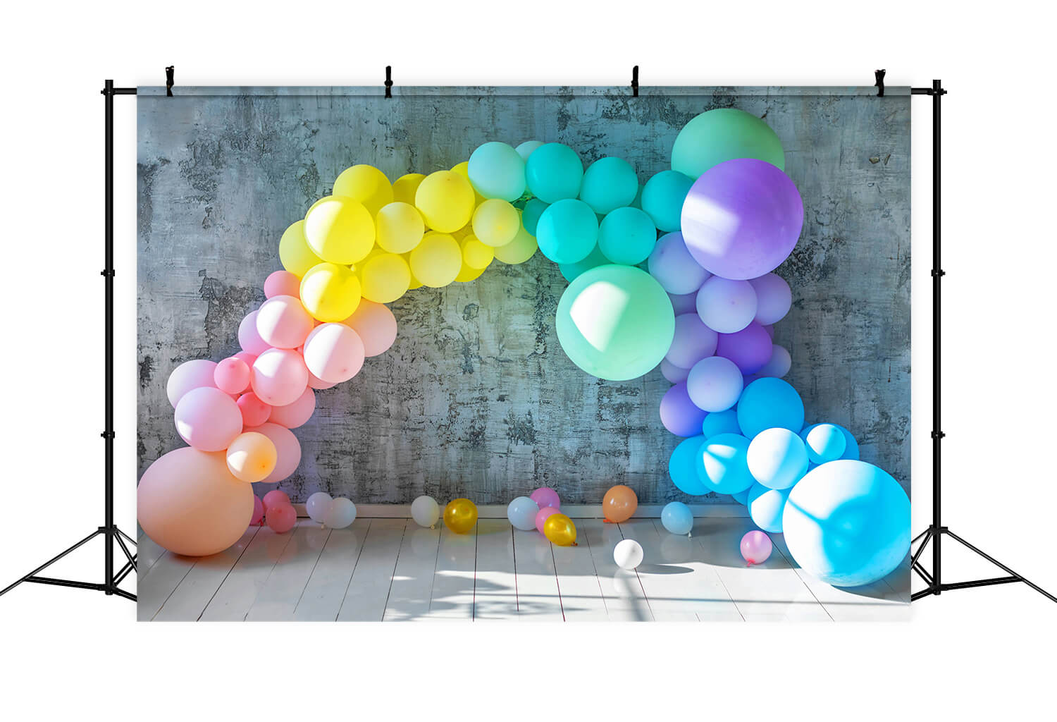 Colorful Balloons Abstract Brick Wall Backdrop RR5-30