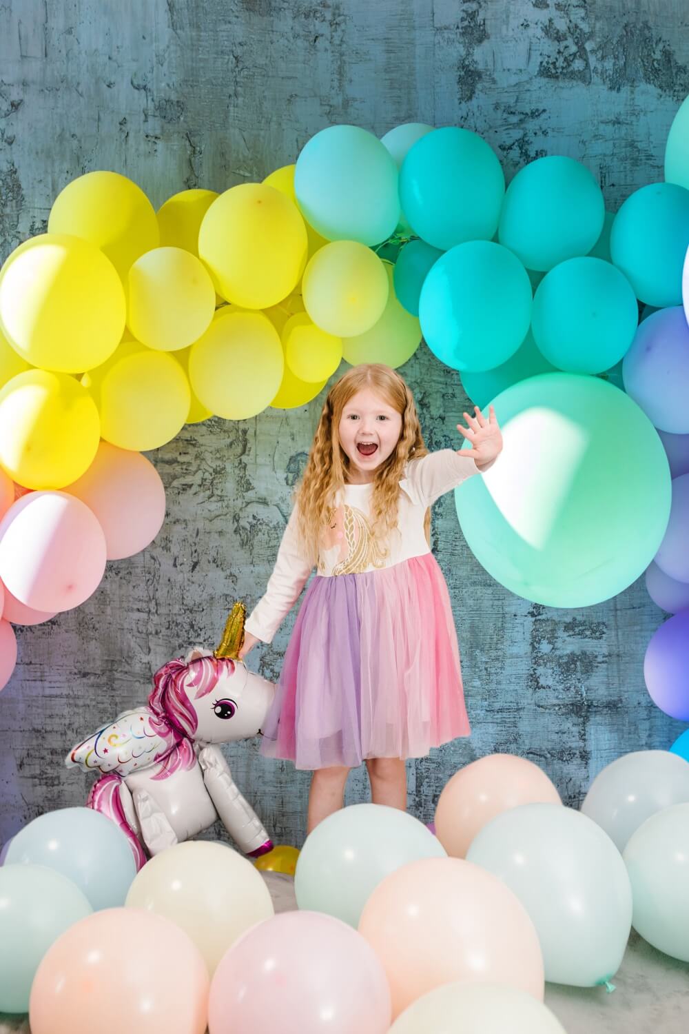 Colorful Balloons Abstract Brick Wall Backdrop RR5-30