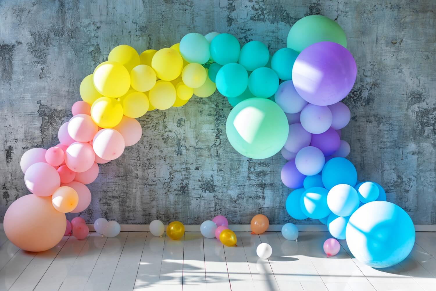 Colorful Balloons Abstract Brick Wall Backdrop RR5-30