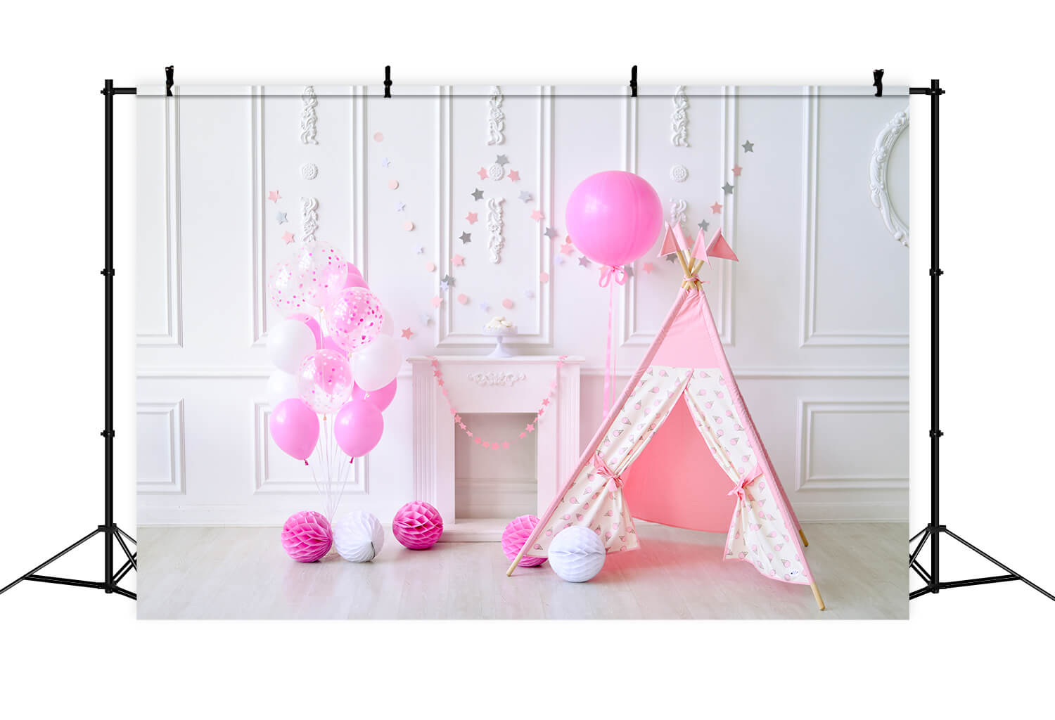 Baby Birthday Cake Smash Pink Backdrop RR5-37