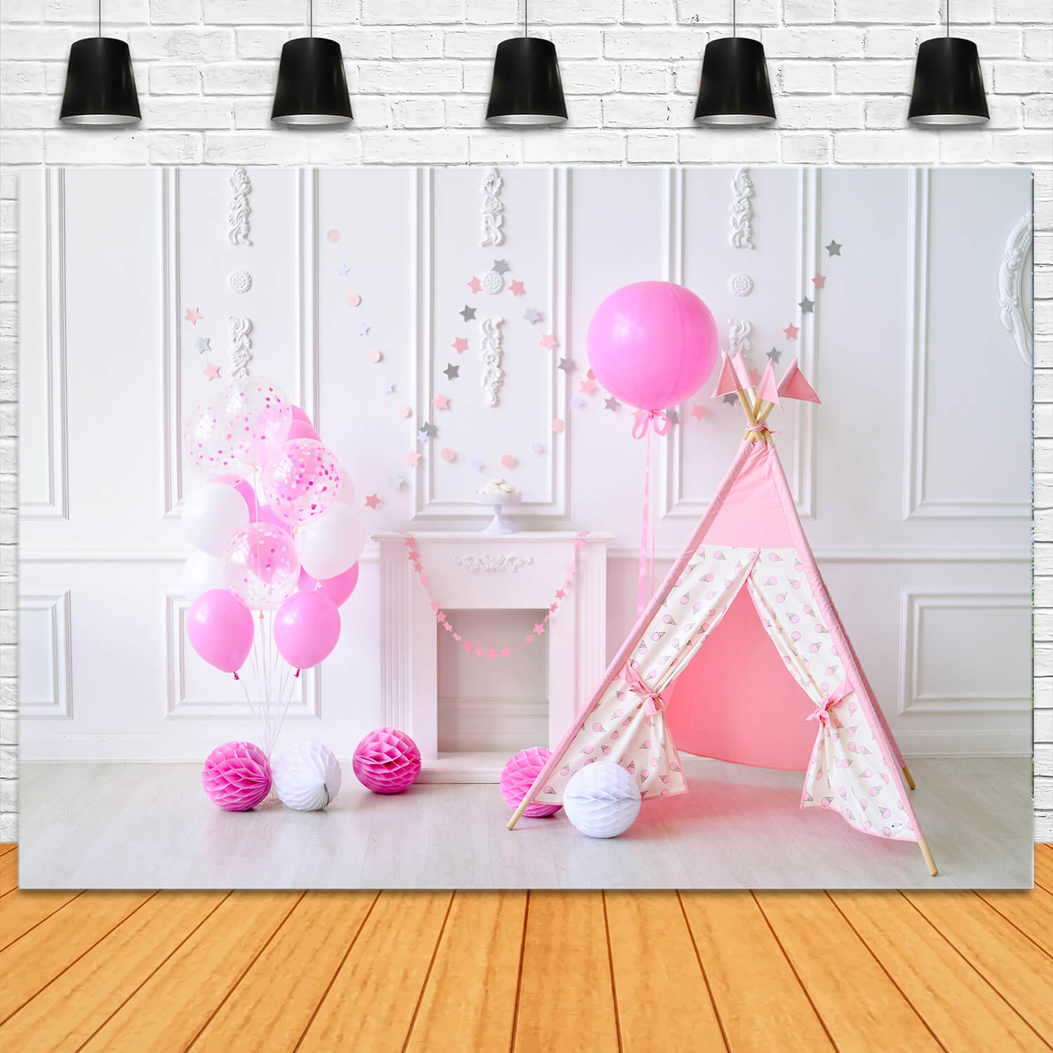 Baby Birthday Cake Smash Pink Backdrop RR5-37