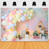 Watercolor Flower Kid’s Birthday Decor Backdrop RR5-38