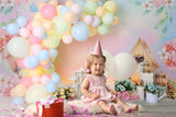 Watercolor Flower Kid’s Birthday Decor Backdrop RR5-38