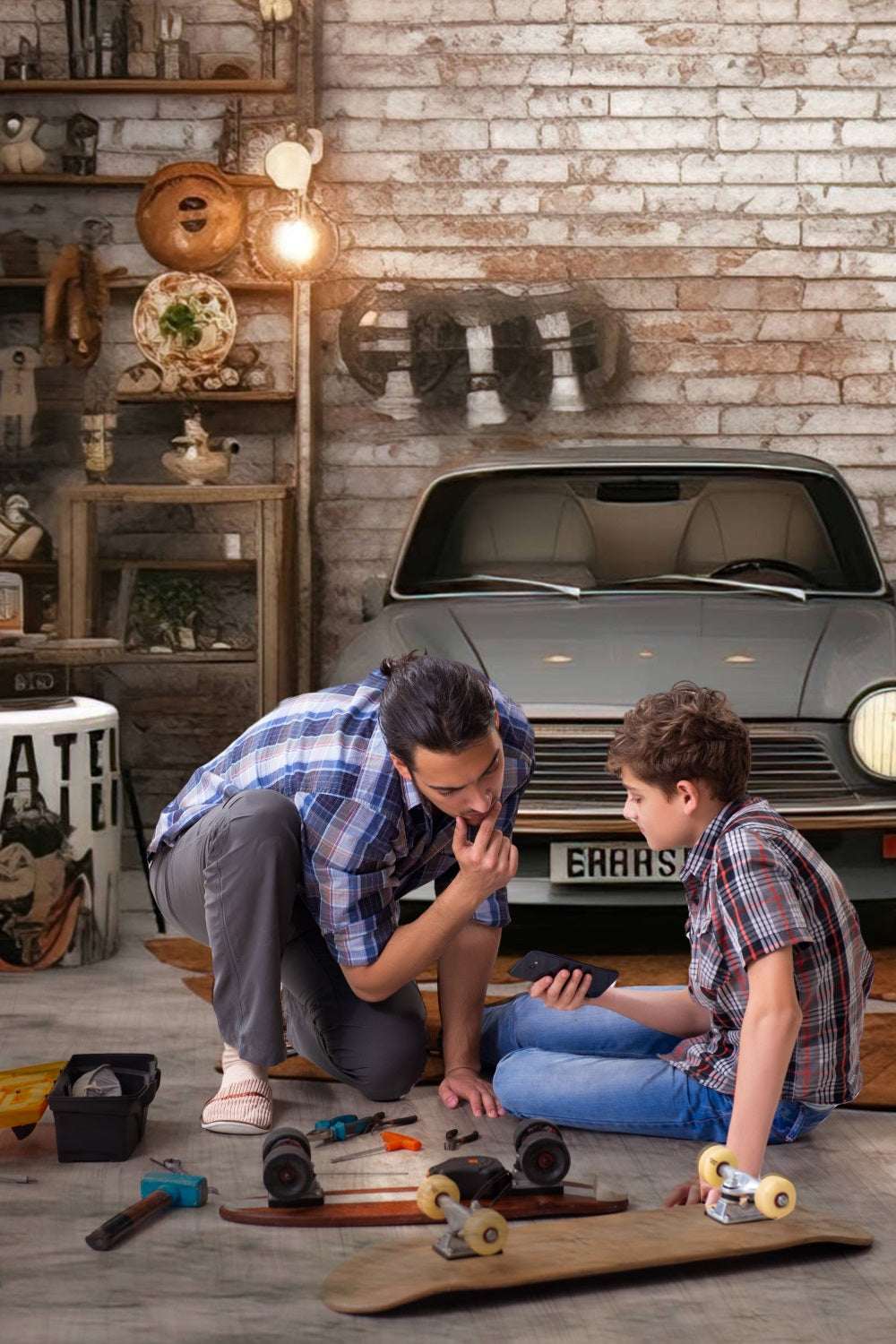 Father's Day Automotive Tool Room Backdrop RR5-4