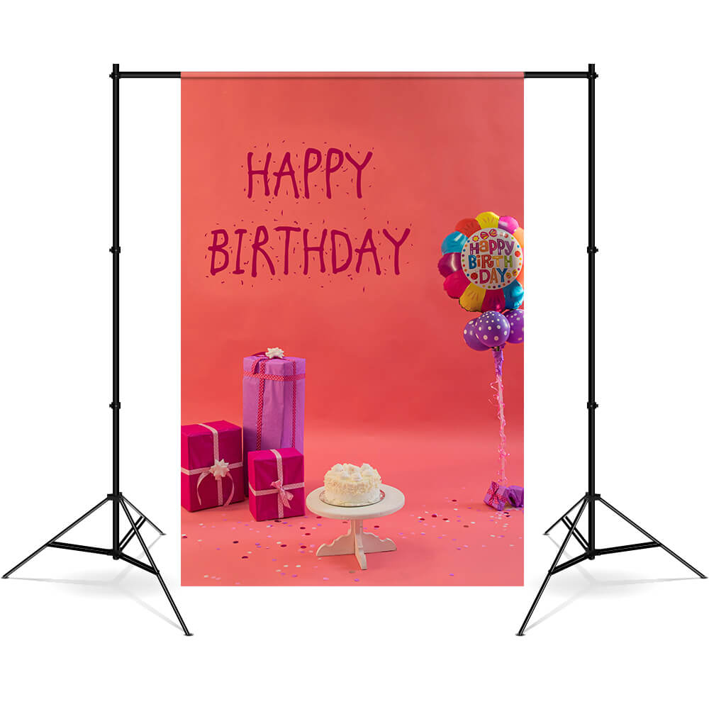 Birthday Cake Candle Balloon Pattern Backdrop RR5-41