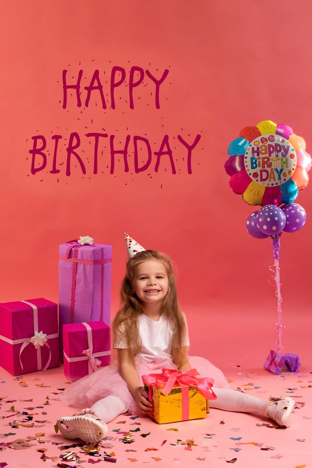 Birthday Cake Candle Balloon Pattern Backdrop RR5-41