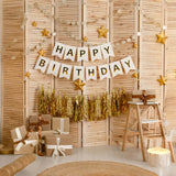 Wooden Shutters Star Happy Birthday Backdrop RR5-42