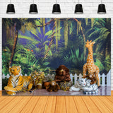 Jungle Animals Safari Kids Party Backdrop RR5-45