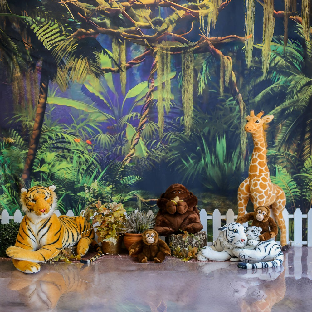 Jungle Animals Safari Kids Party Backdrop RR5-45