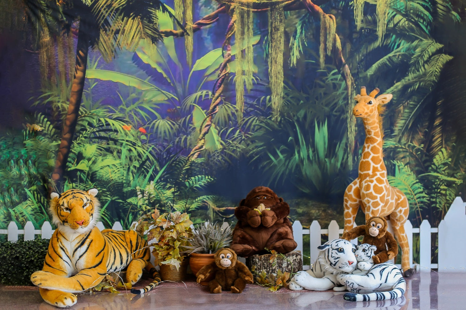 Jungle Animals Safari Kids Party Backdrop RR5-45