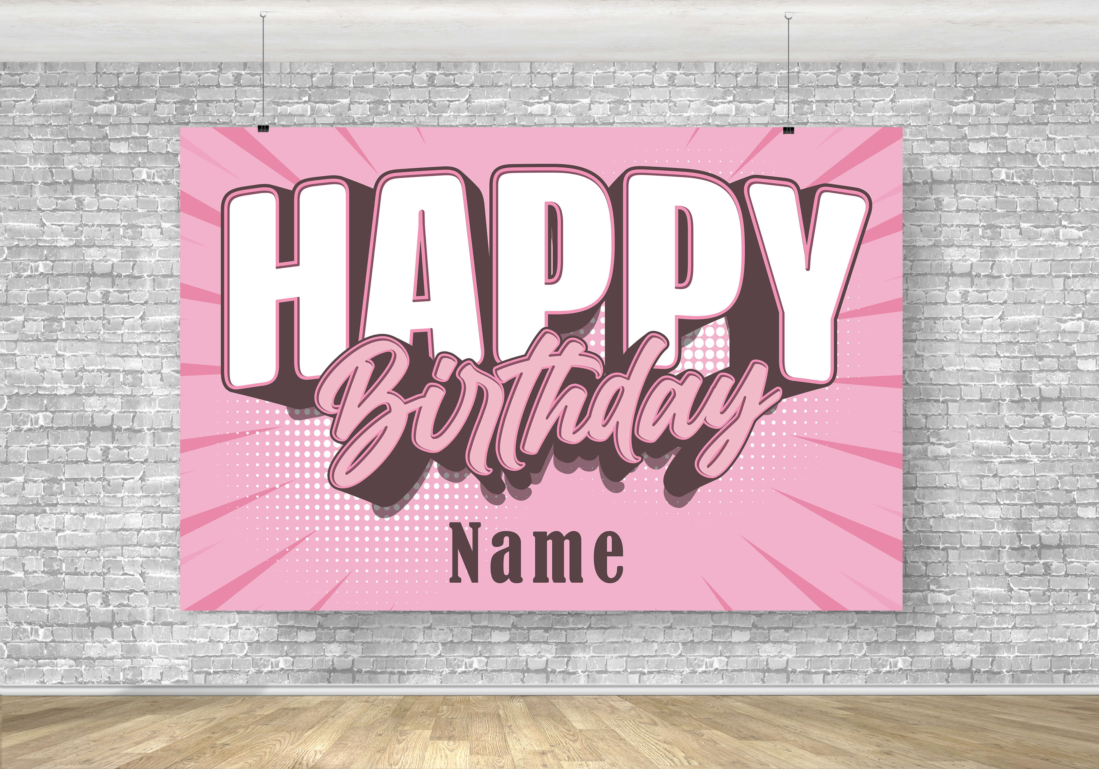 Custom Pink Birthday Party Photography Backdrop RR5-51