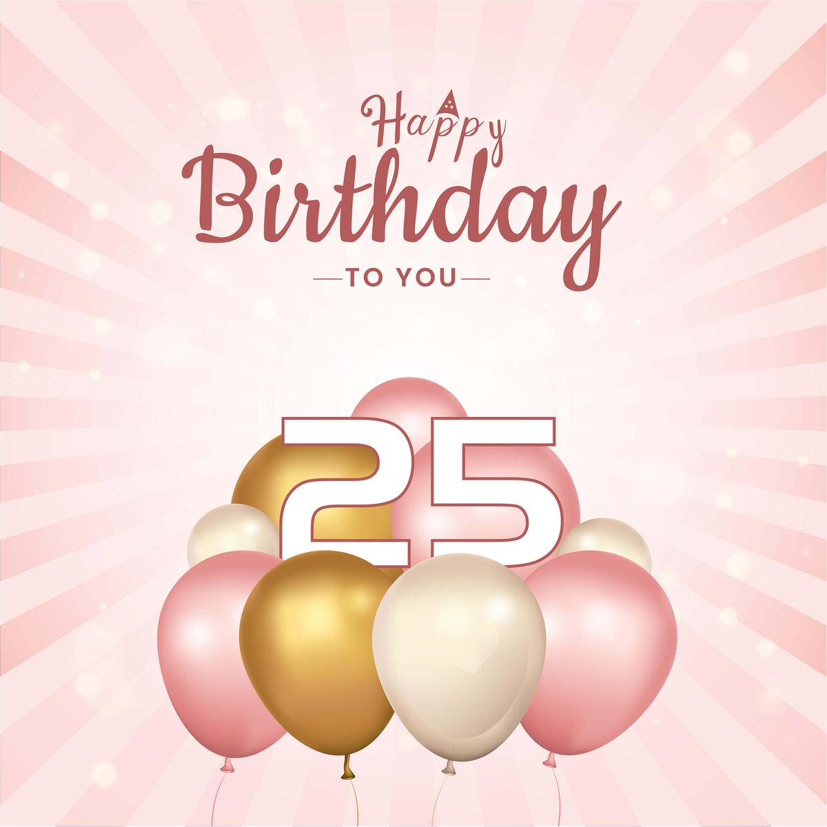 25th Happy Birthday Decoration Custom Backdrop RR5-55