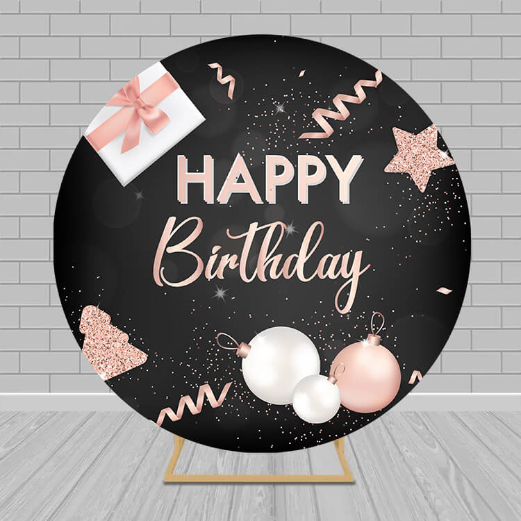 Glitters Custom Birthday Banner Round Backdrop RR5-60