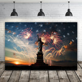 Statue of Liberty Fireworks 4th of July Backdrop RR6-1