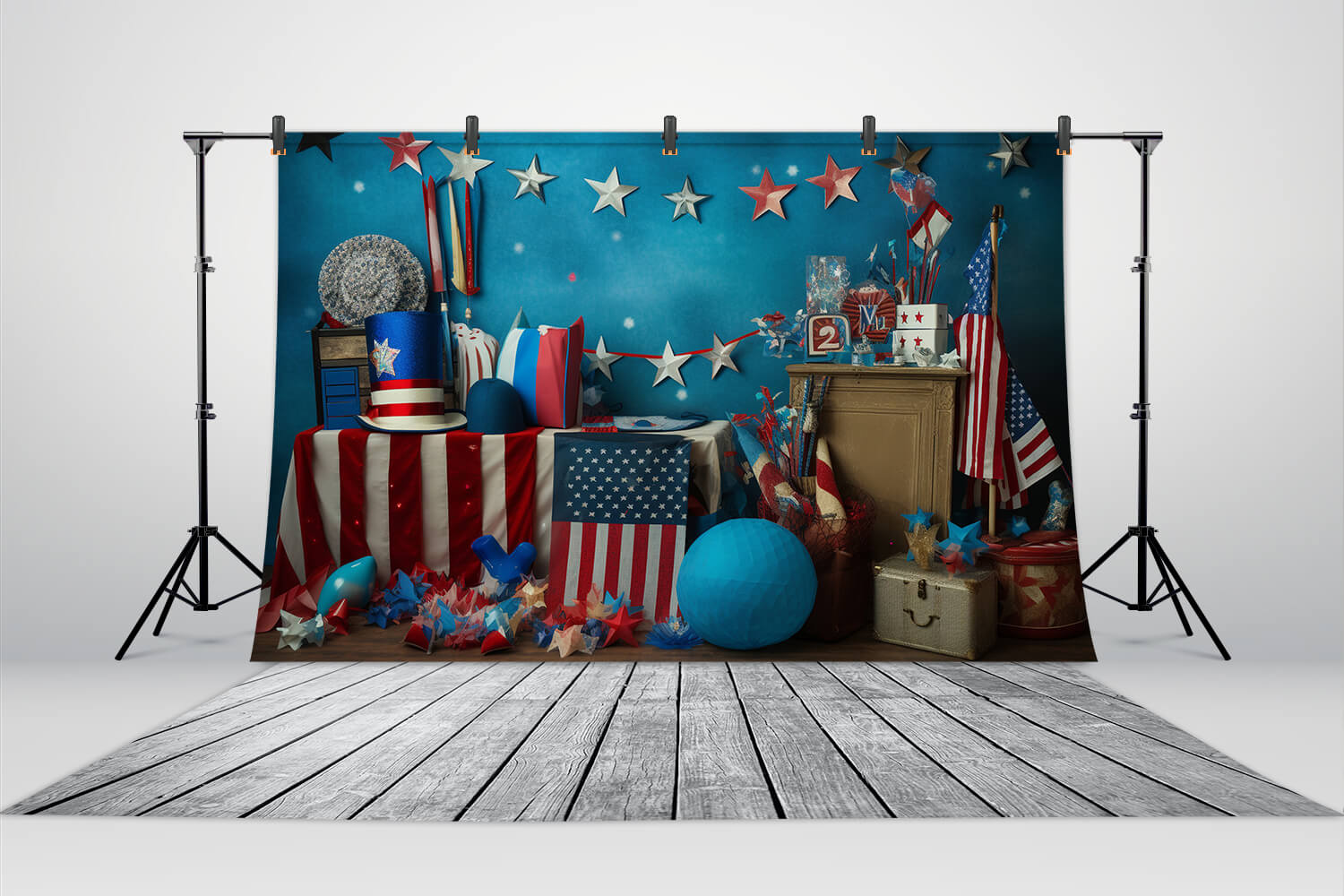 4th of July American Stars Stripes Photo Backdrop RR6-11