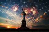 Statue of Liberty Fireworks 4th of July Backdrop RR6-1