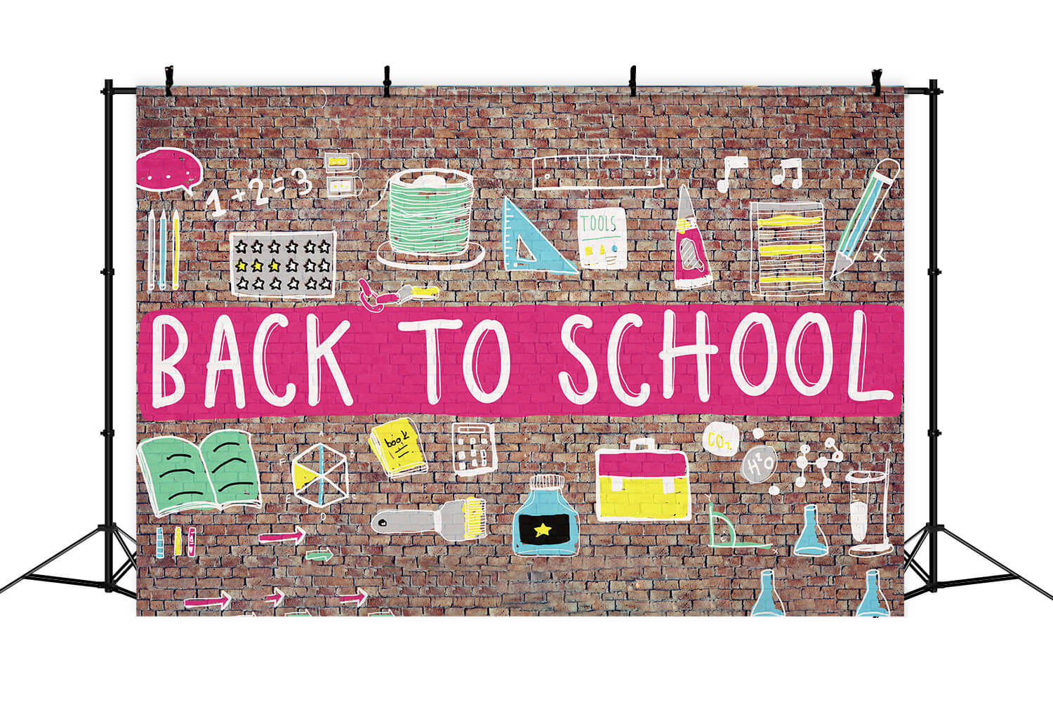 Back to School Brick Wall Photography Backdrop RR6-26