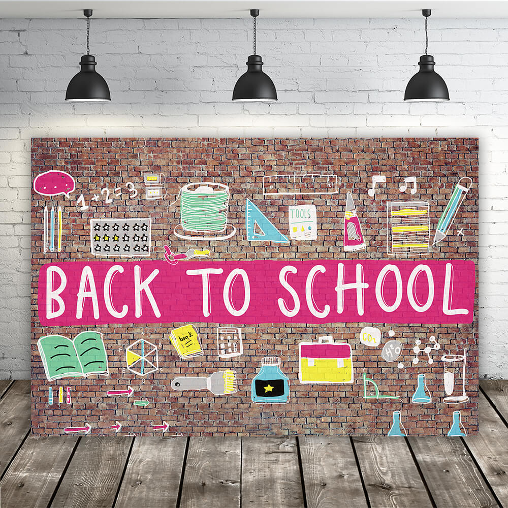 Back to School Brick Wall Photography Backdrop RR6-26