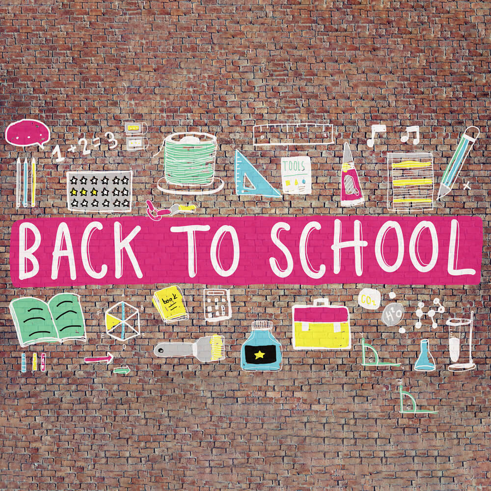 Back to School Brick Wall Photography Backdrop RR6-26