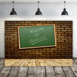 Brick Wall Wooden Floor Back to School Backdrop RR6-27