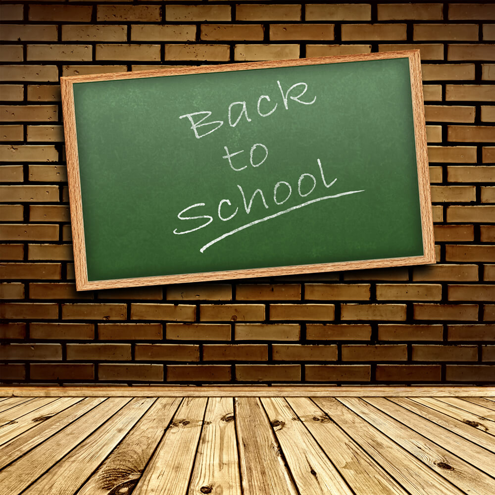 Brick Wall Wooden Floor Back to School Backdrop RR6-27