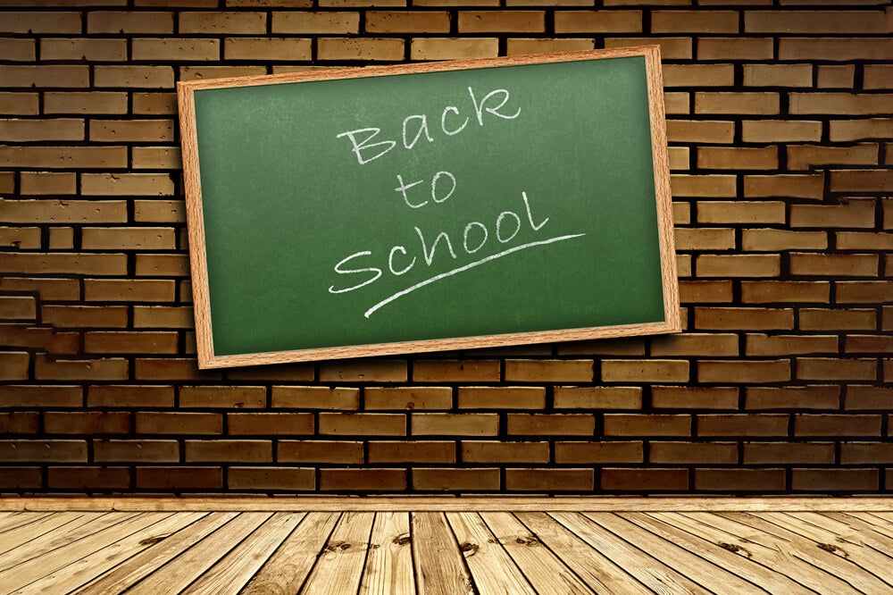 Brick Wall Wooden Floor Back to School Backdrop RR6-27