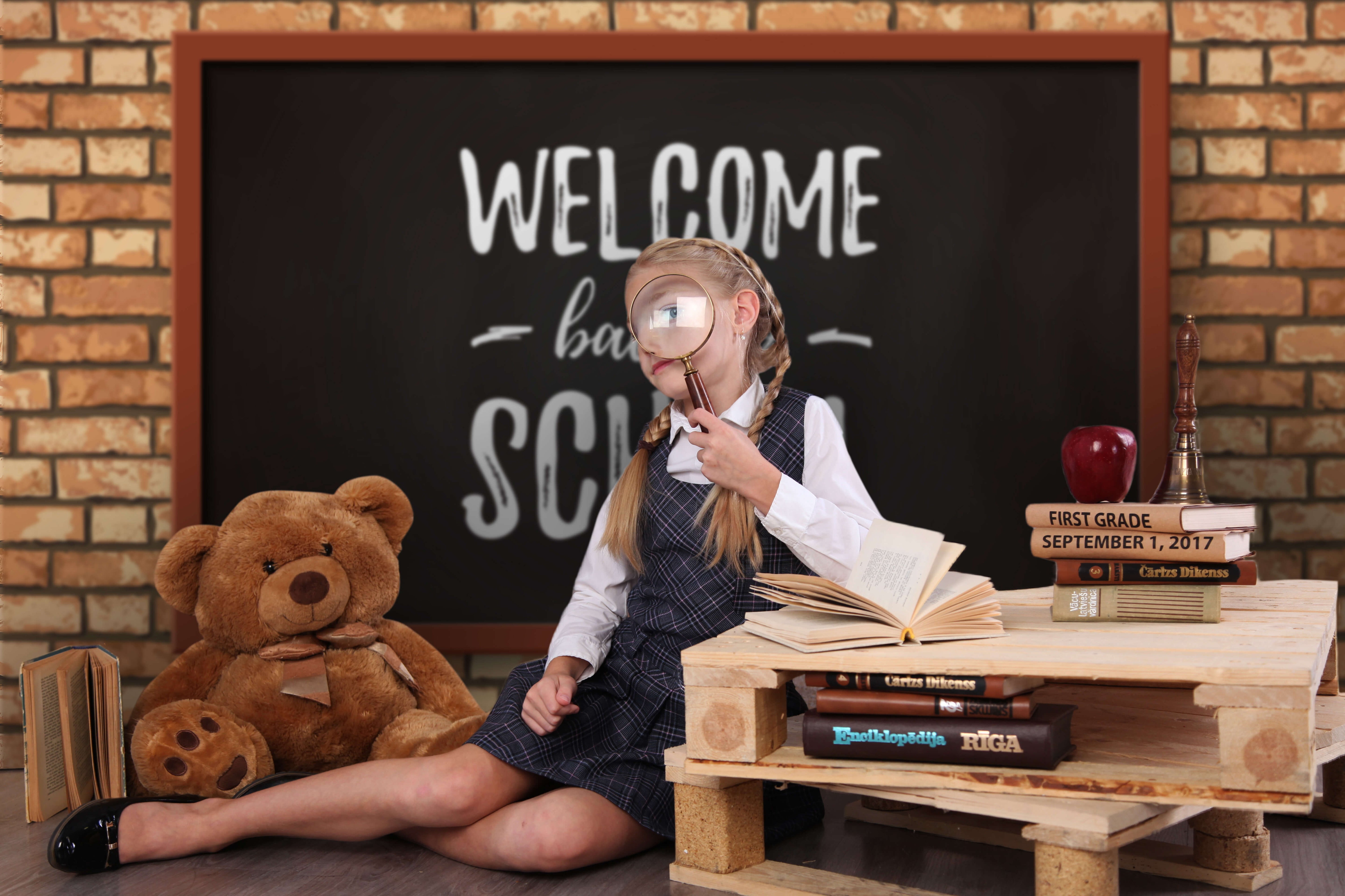 Welcome Back to School Chalkboard Backdrop RR6-28