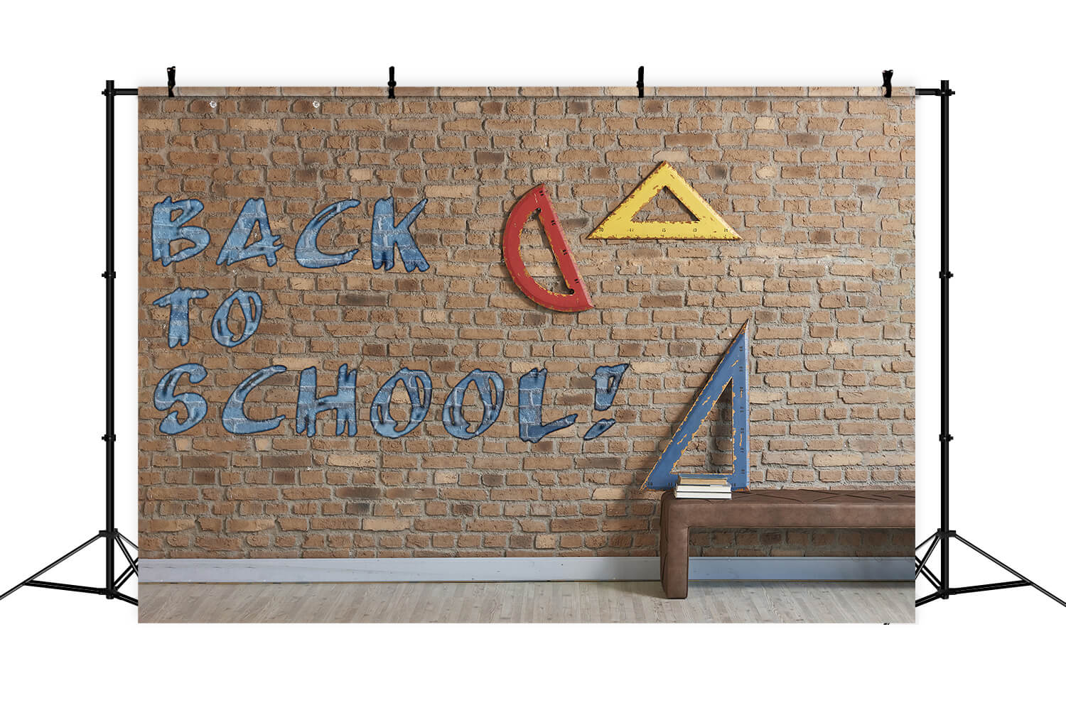 Back to School Rulers Brick Wall Backdrop RR6-29