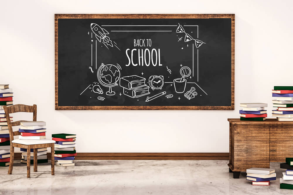 Classroom Blackboard Back to School Backdrop RR6-30