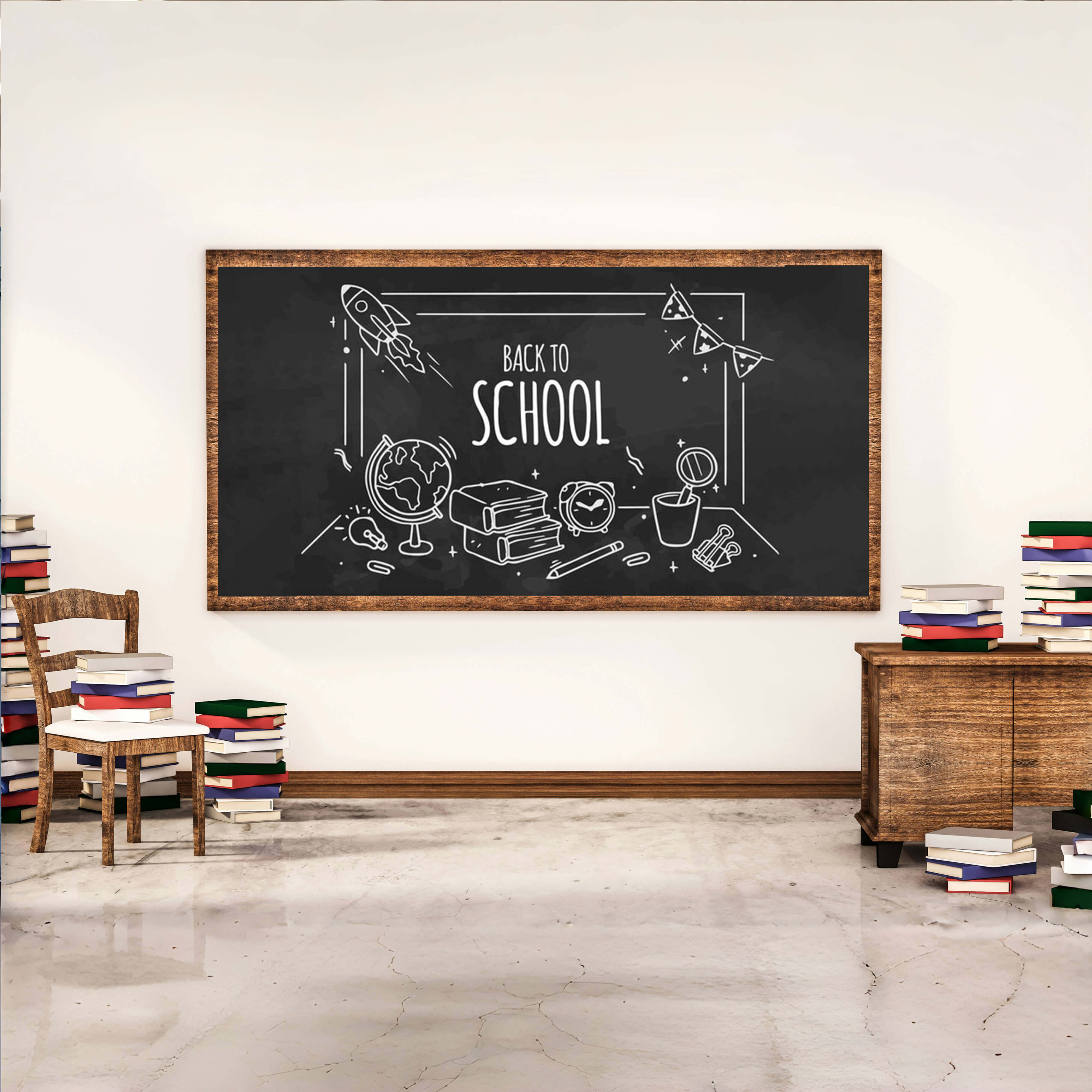 Classroom Blackboard Back to School Backdrop RR6-30