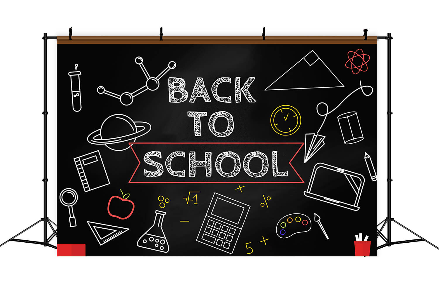 Back to School Blackboard Chalk Drawing Backdrop RR6-31