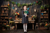 Back to School Bookshelf Wood Photography Backdrop RR6-33