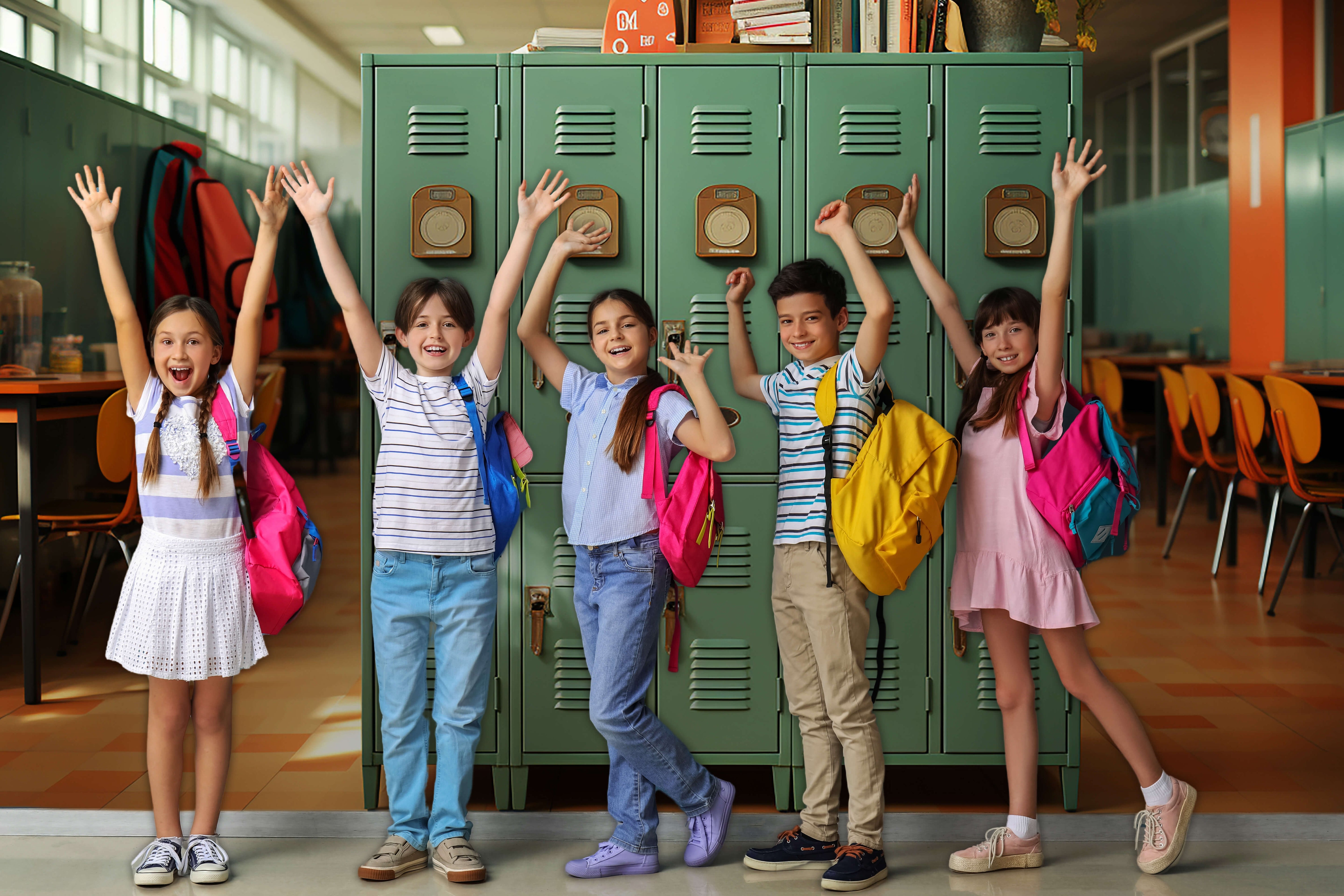 High School Lockers Hallway Photography Backdrop RR6-37