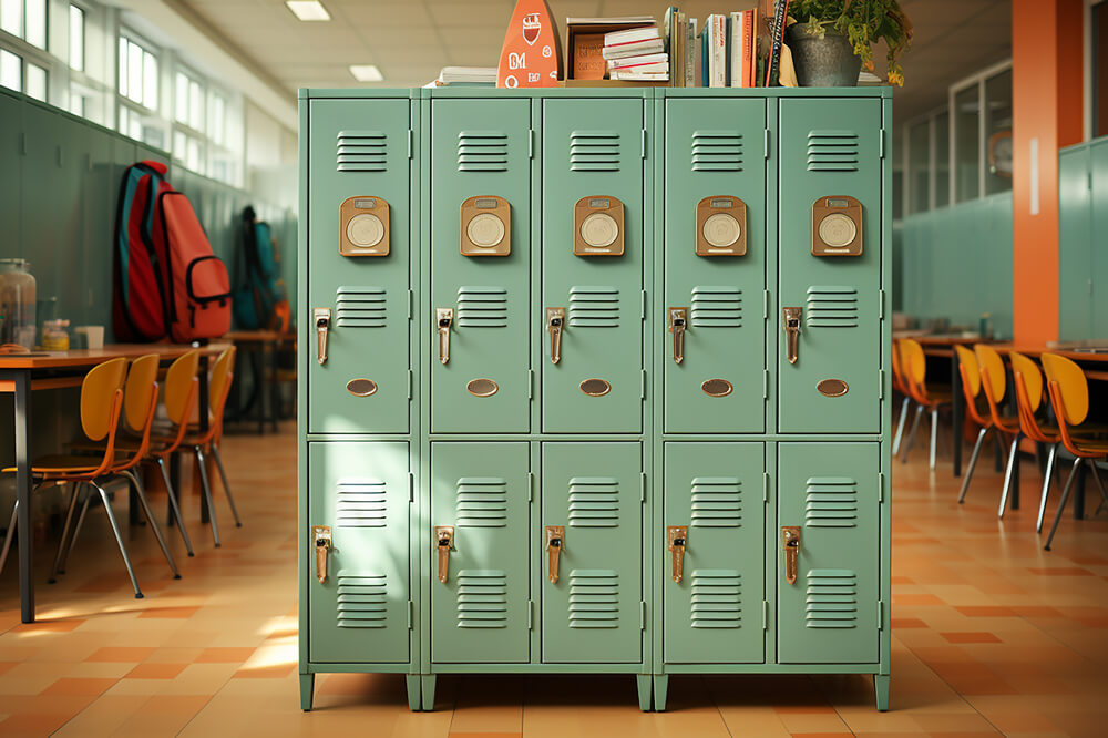 High School Lockers Hallway Photography Backdrop RR6-37