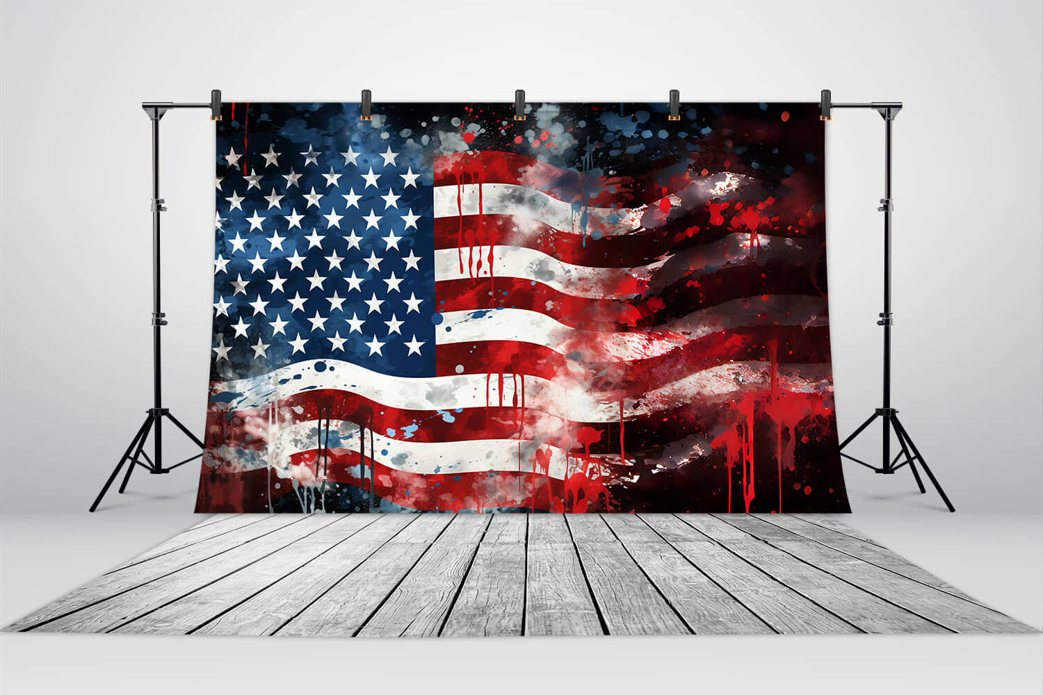 USA Flag Wall Graffiti Independence Day Backdrop RR6-4