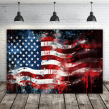 USA Flag Wall Graffiti Independence Day Backdrop RR6-4