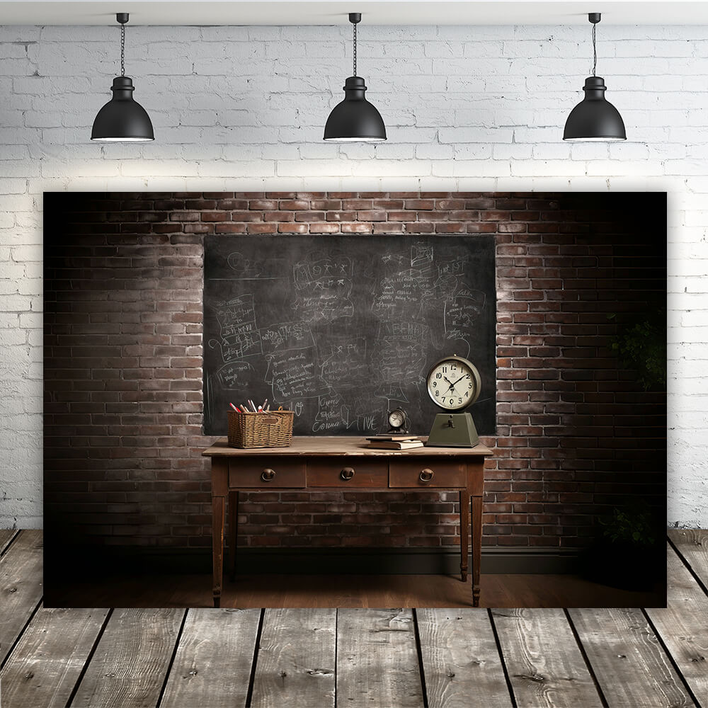 Retro Blackboard Desk Back to School Backdrop RR6-41