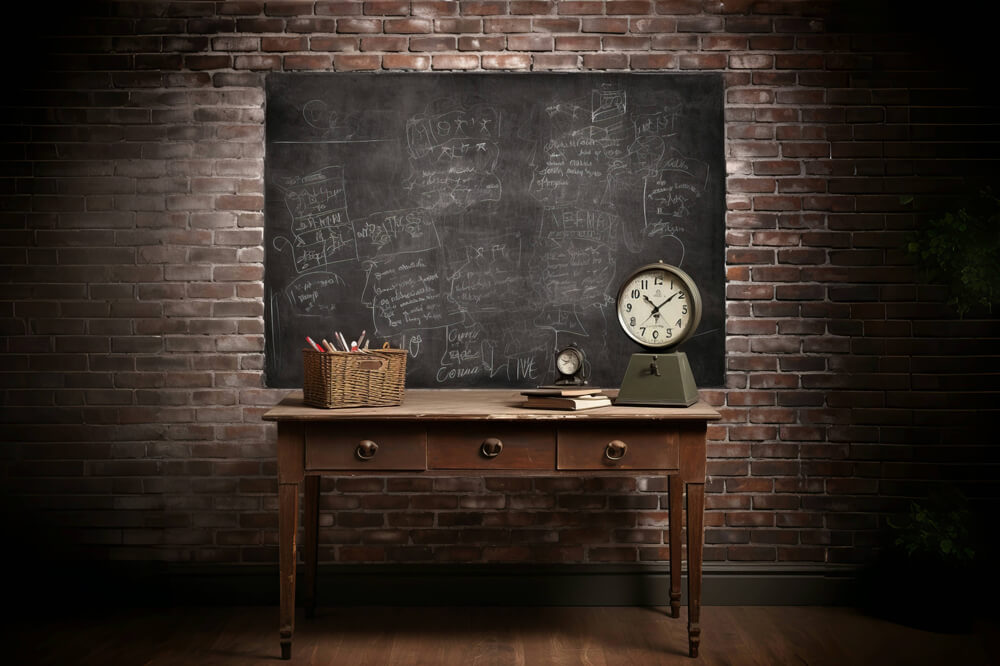 Retro Blackboard Desk Back to School Backdrop RR6-41