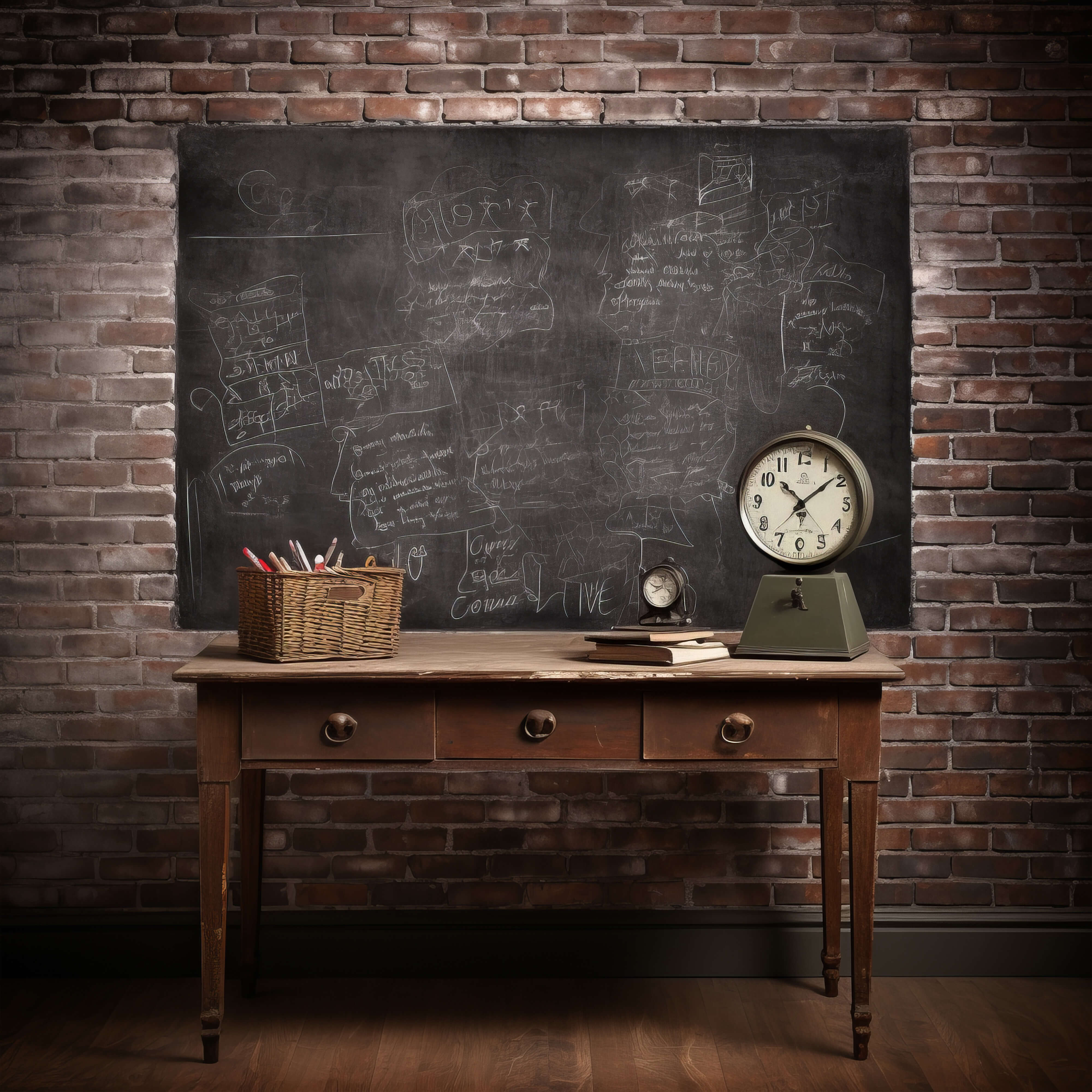 Retro Blackboard Desk Back to School Backdrop RR6-41