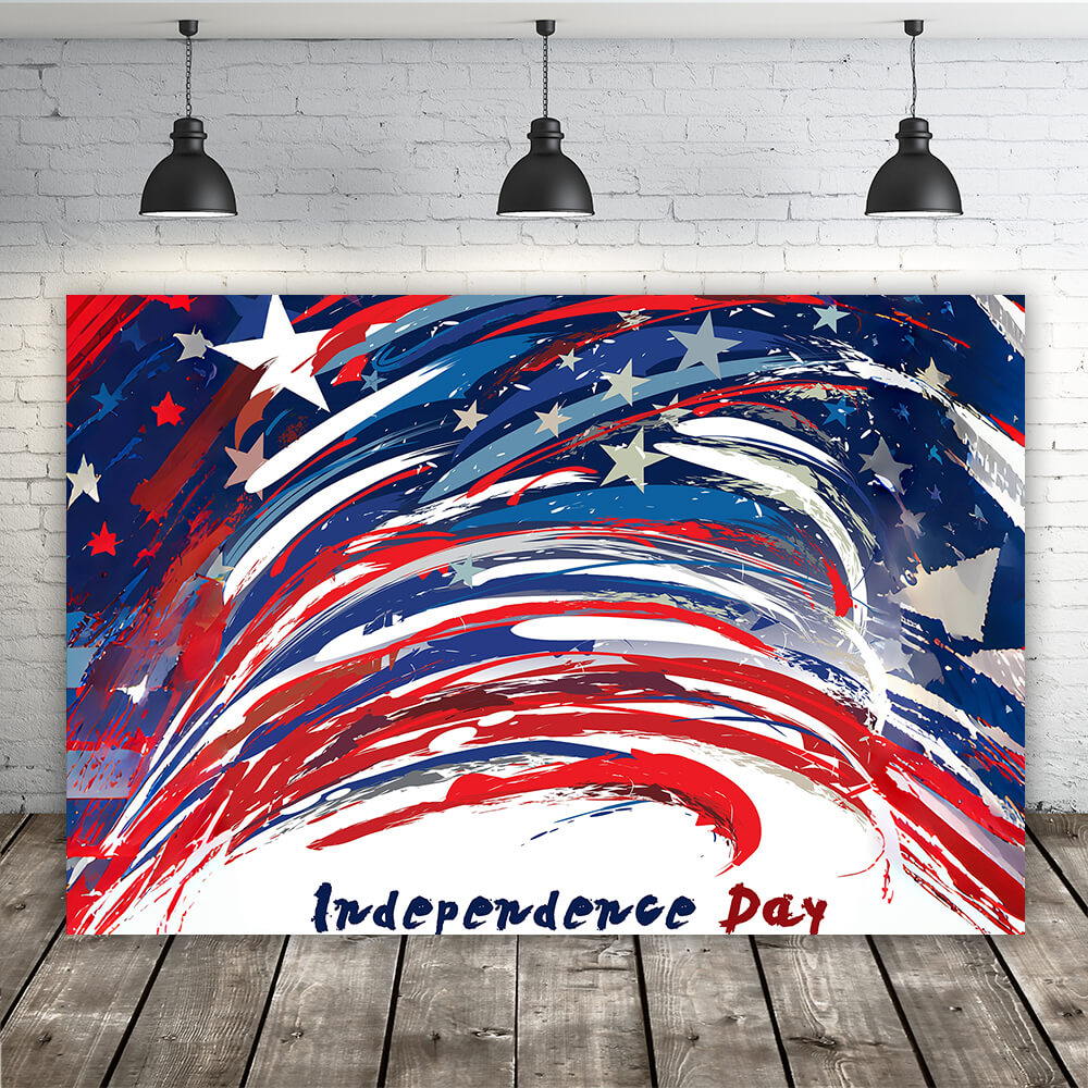 American Flag Brush Colors 4th of July Backdrop RR6-5