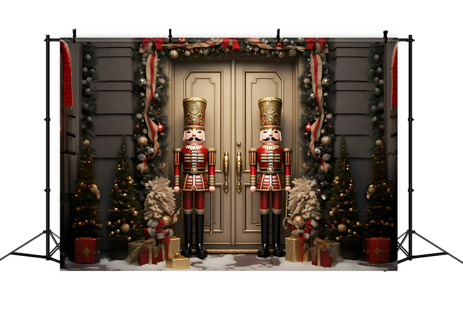 Nutcracker Christmas Night Door House Backdrop RR6-50