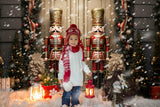 Nutcracker Christmas Night Door House Backdrop RR6-50