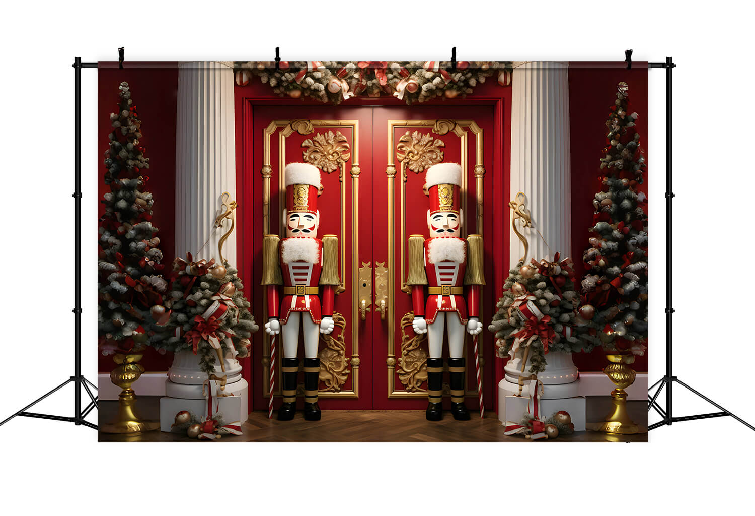 Nutcracker Christmas Trees Door Photography Backdrop RR6-52