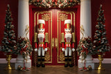 Nutcracker Christmas Trees Door Photography Backdrop RR6-52