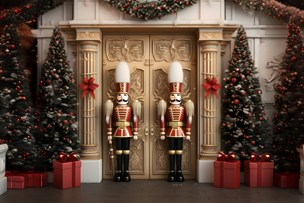 Christmas Nutcracker Doll Photography Backdrop RR6-53