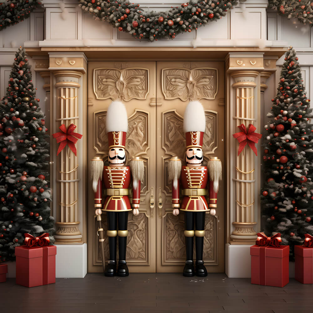 Christmas Nutcracker Doll Photography Backdrop RR6-53