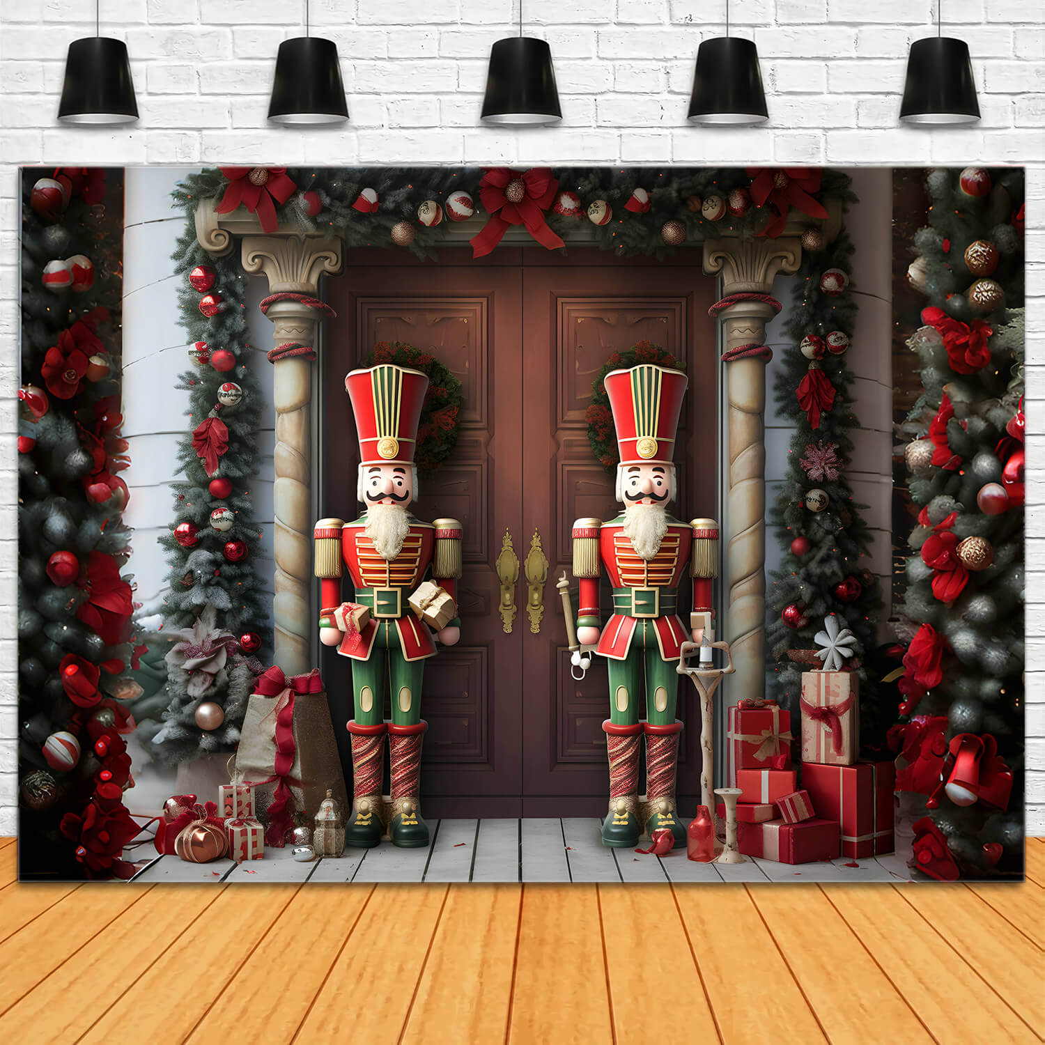 Nutcracker Christmas Trees Photography Backdrop RR6-55