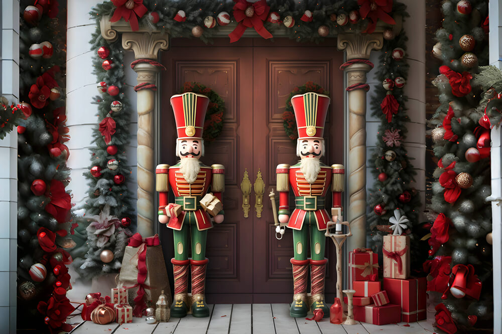 Nutcracker Christmas Trees Photography Backdrop RR6-55