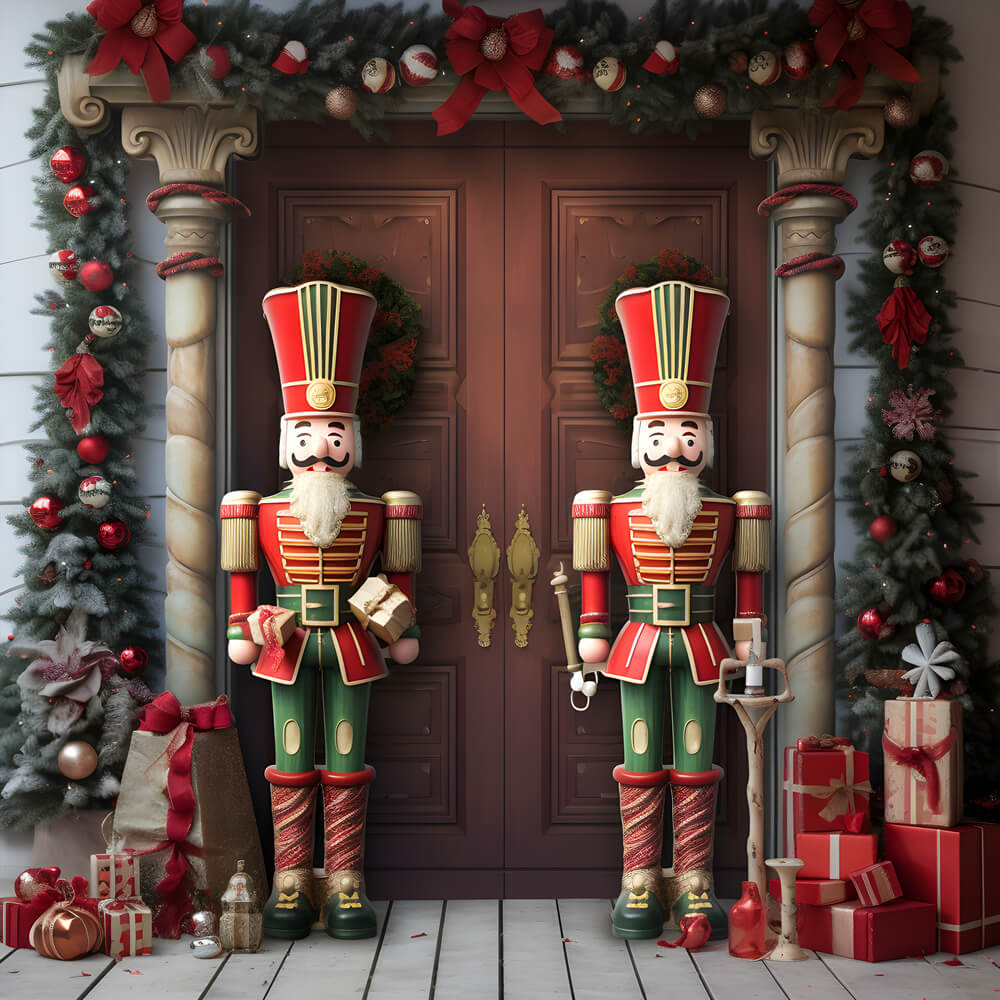 Nutcracker Christmas Trees Photography Backdrop RR6-55